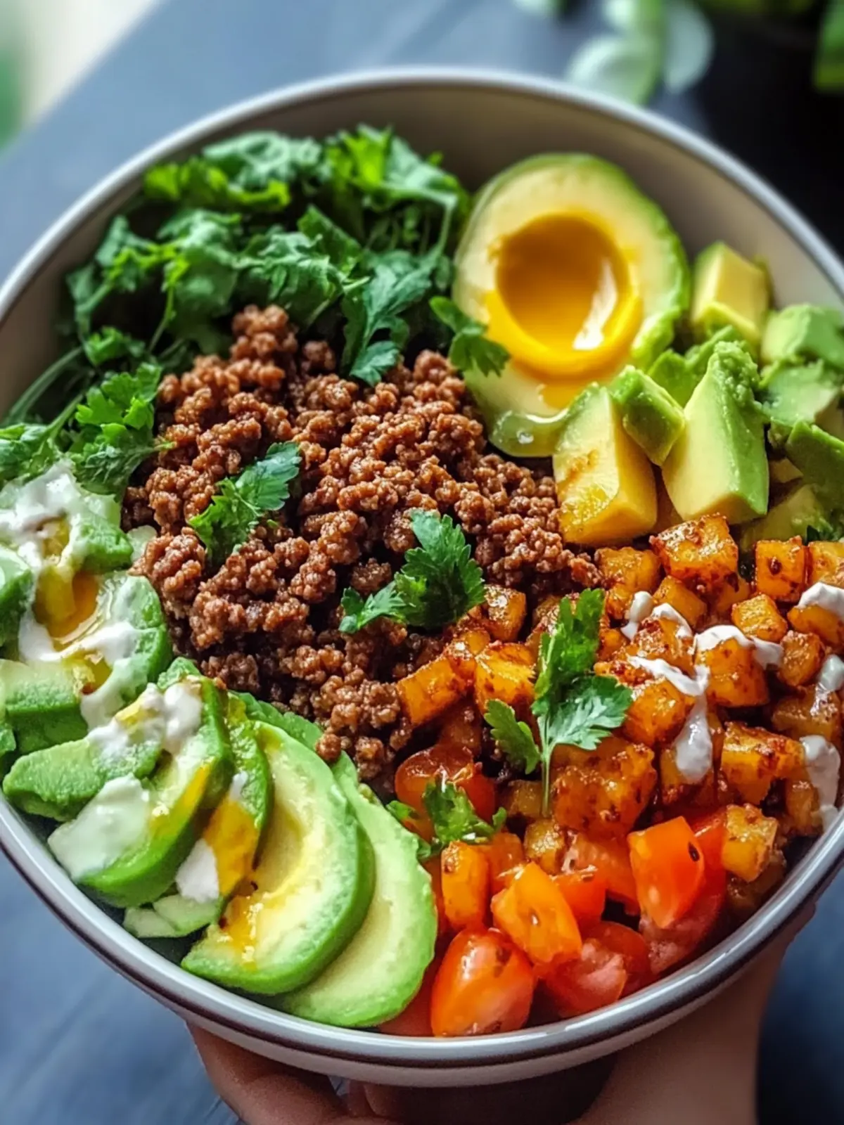High Protein Ground Beef Power Bowls