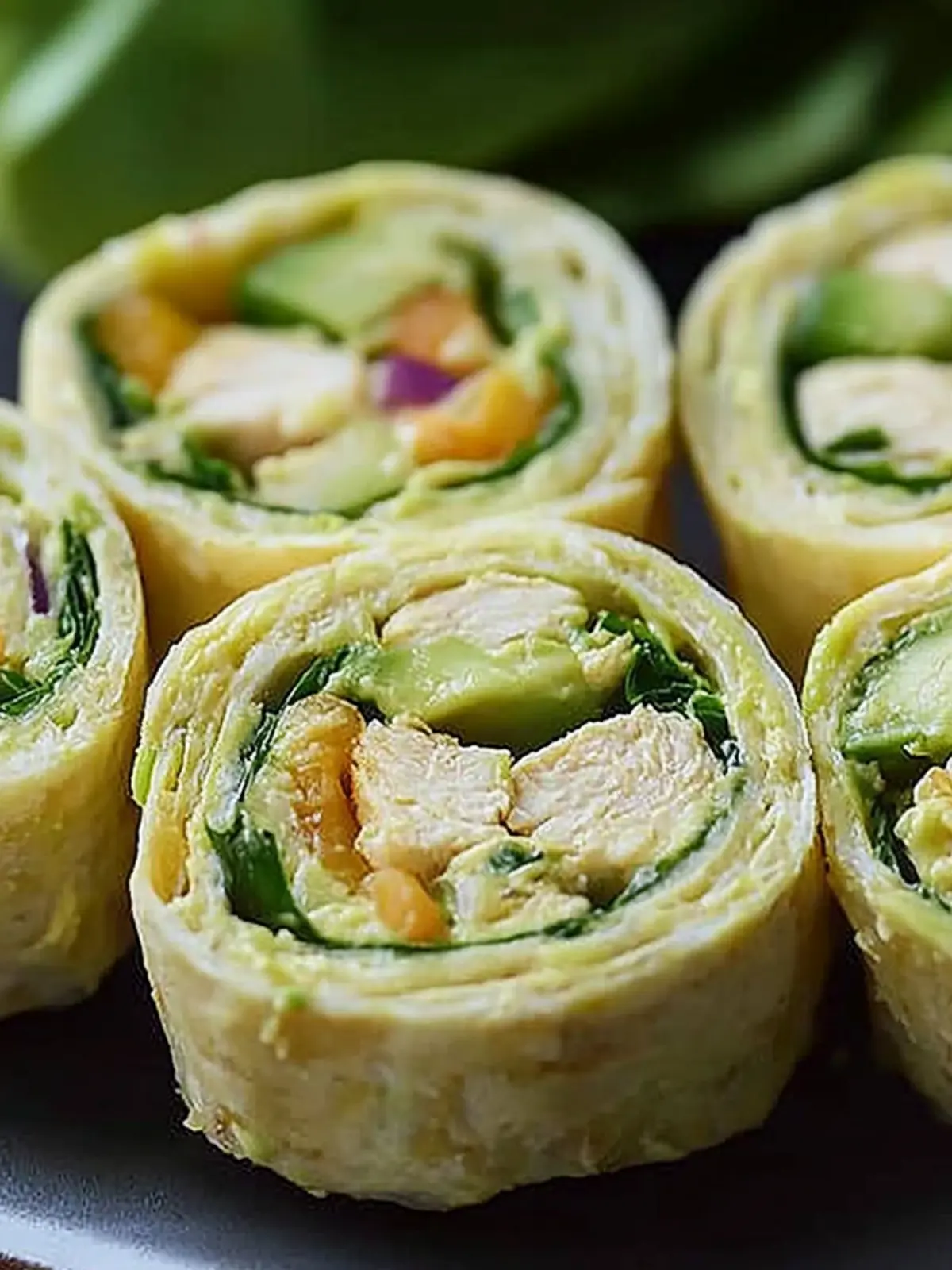 Chicken Avocado Salad Roll Ups