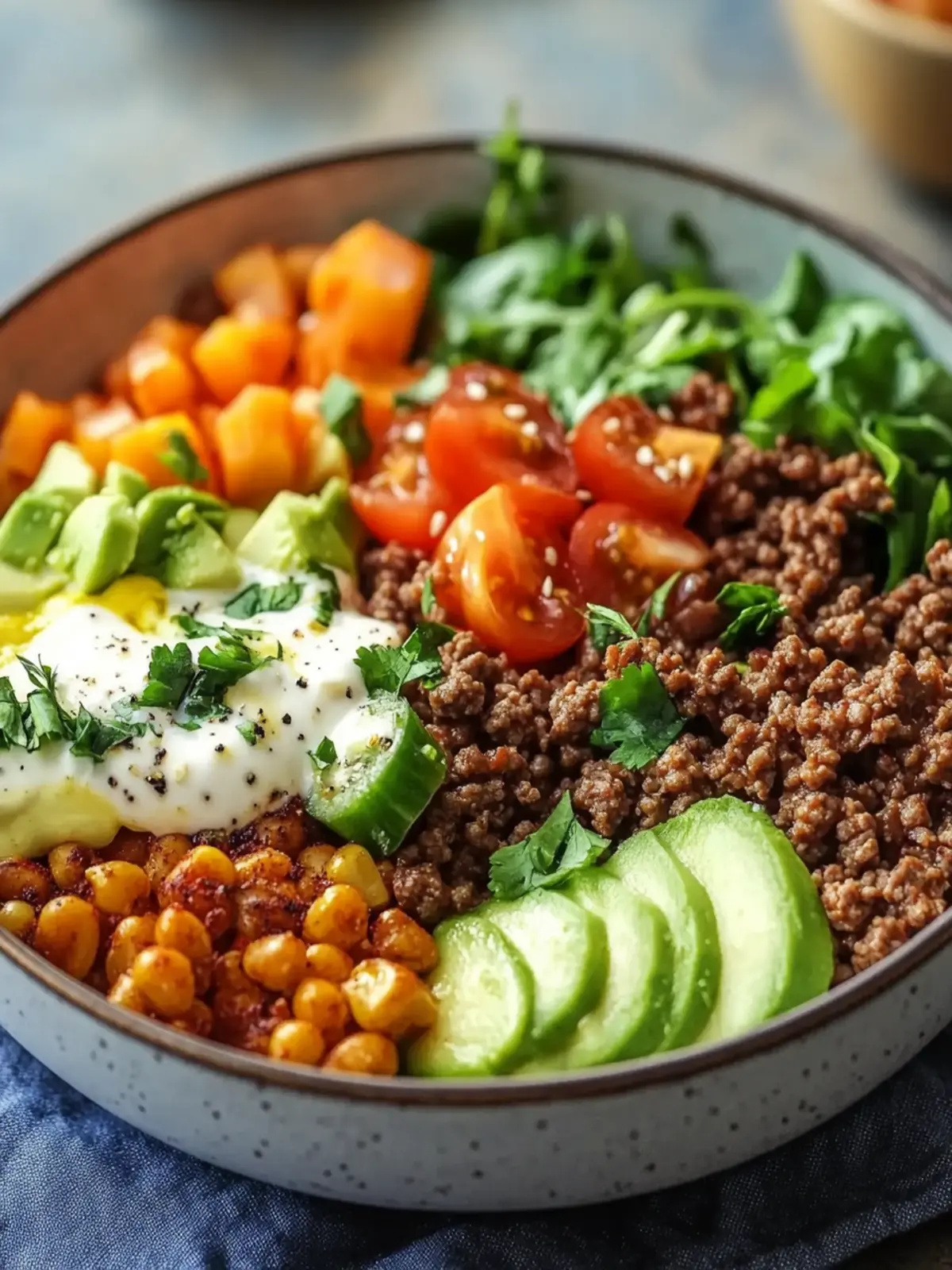 High Protein Ground Beef Power Bowls