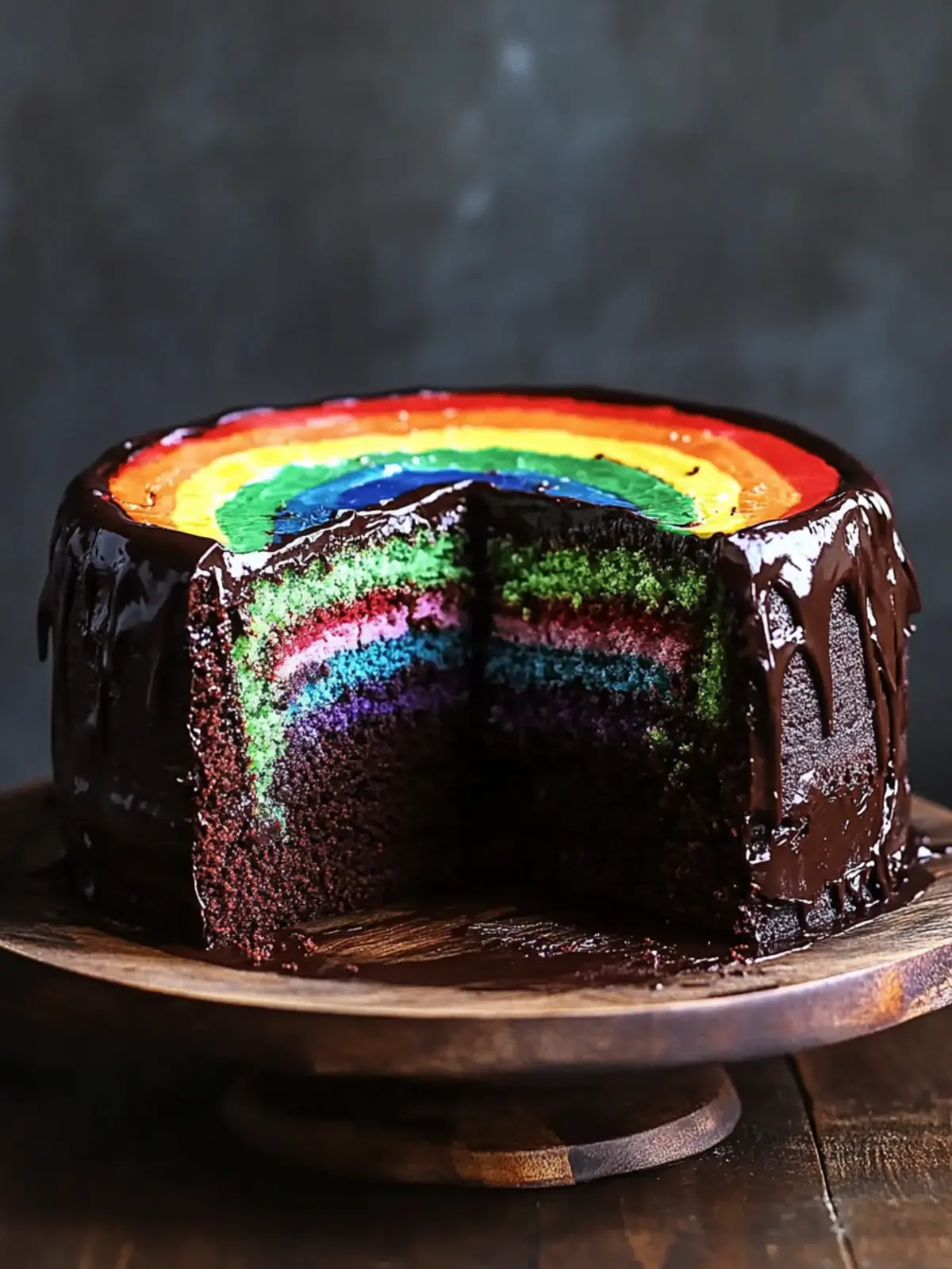 Chocolate Rainbow Cake