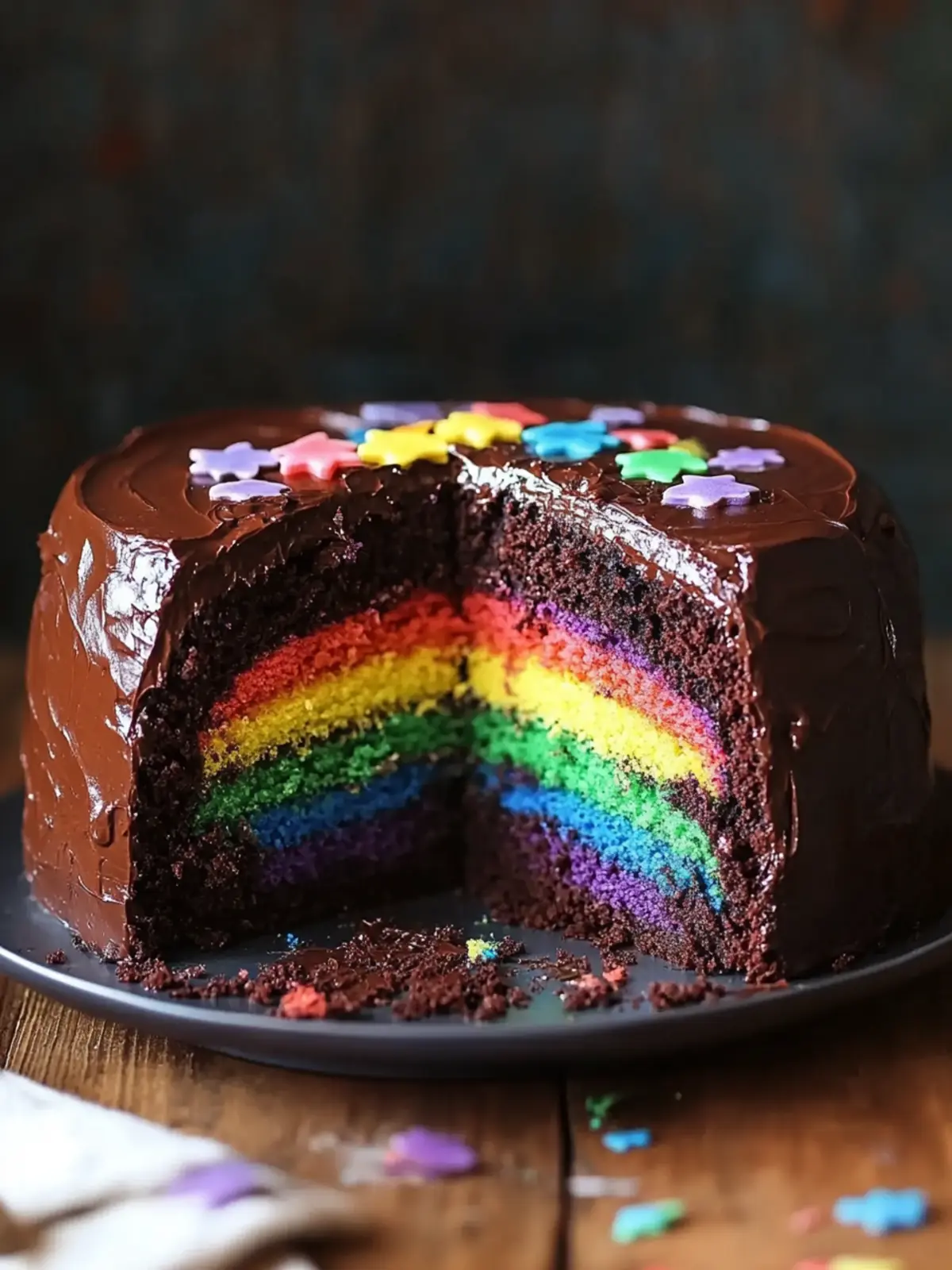 Chocolate Rainbow Cake