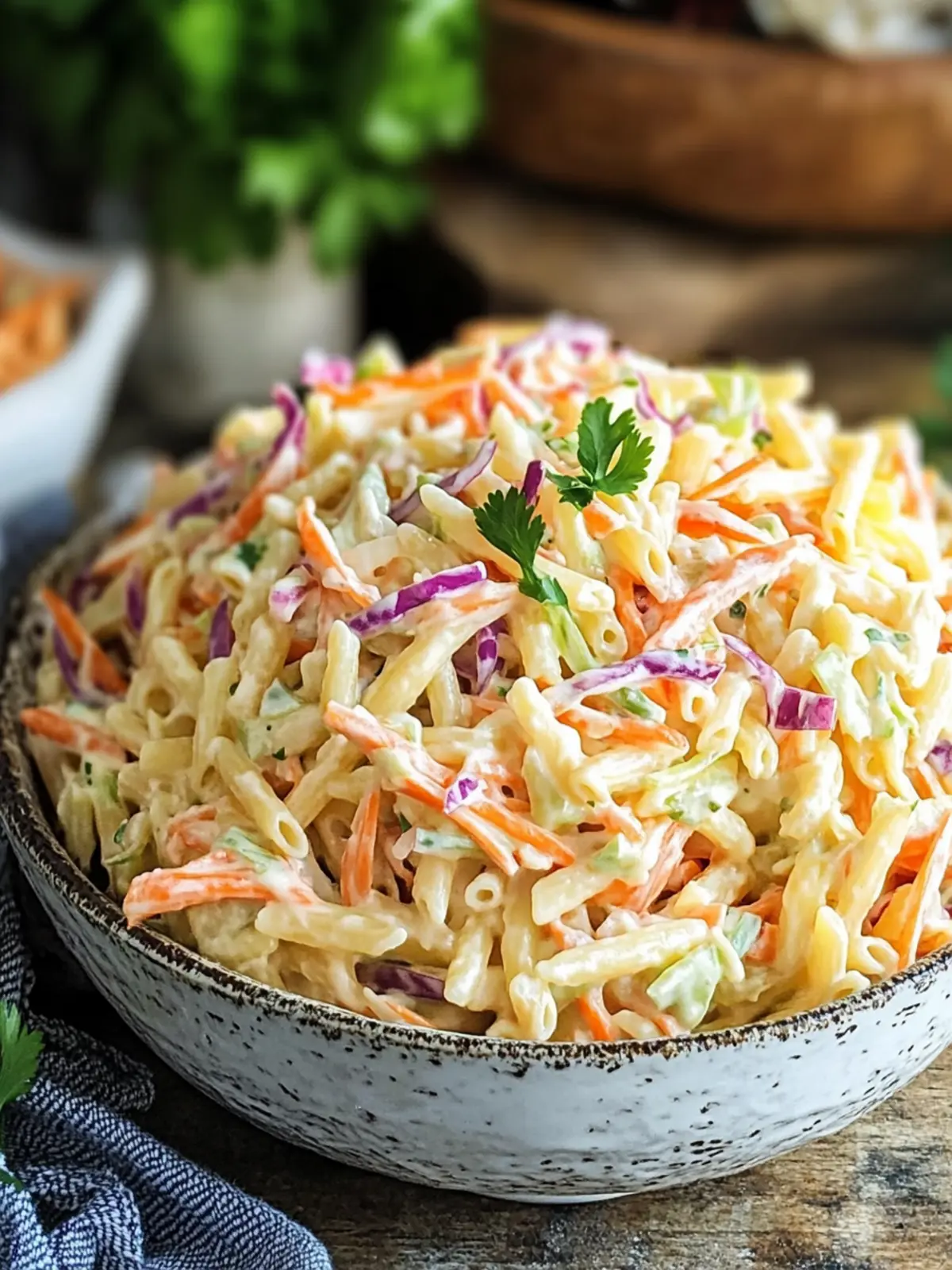 Delicious Coleslaw Pasta Salad