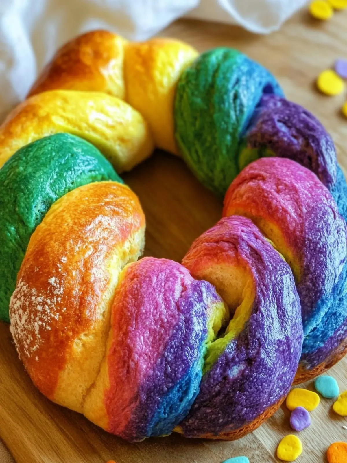 Rainbow Challah Bread