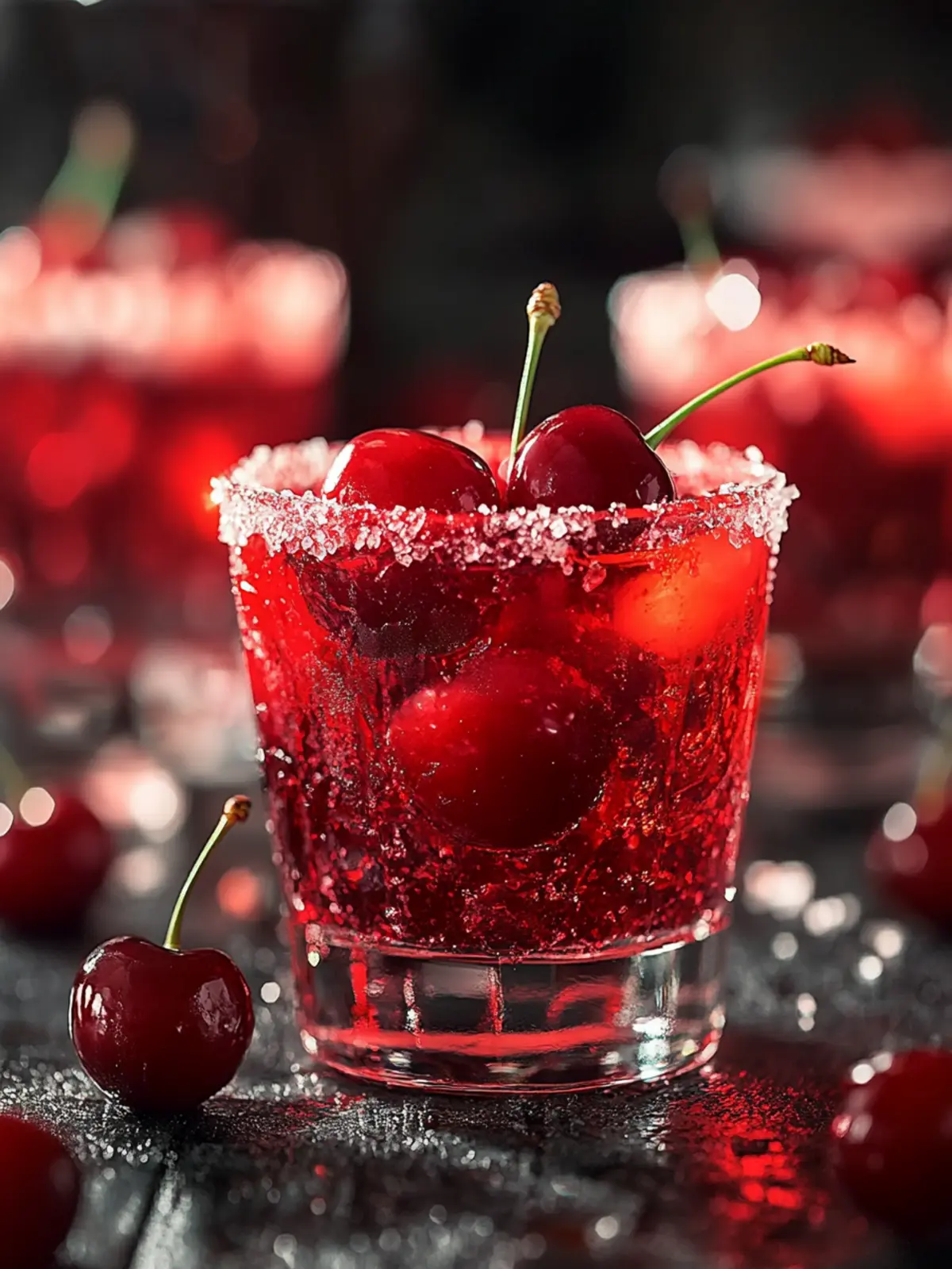Twisted Cherry Shots that Sparkle