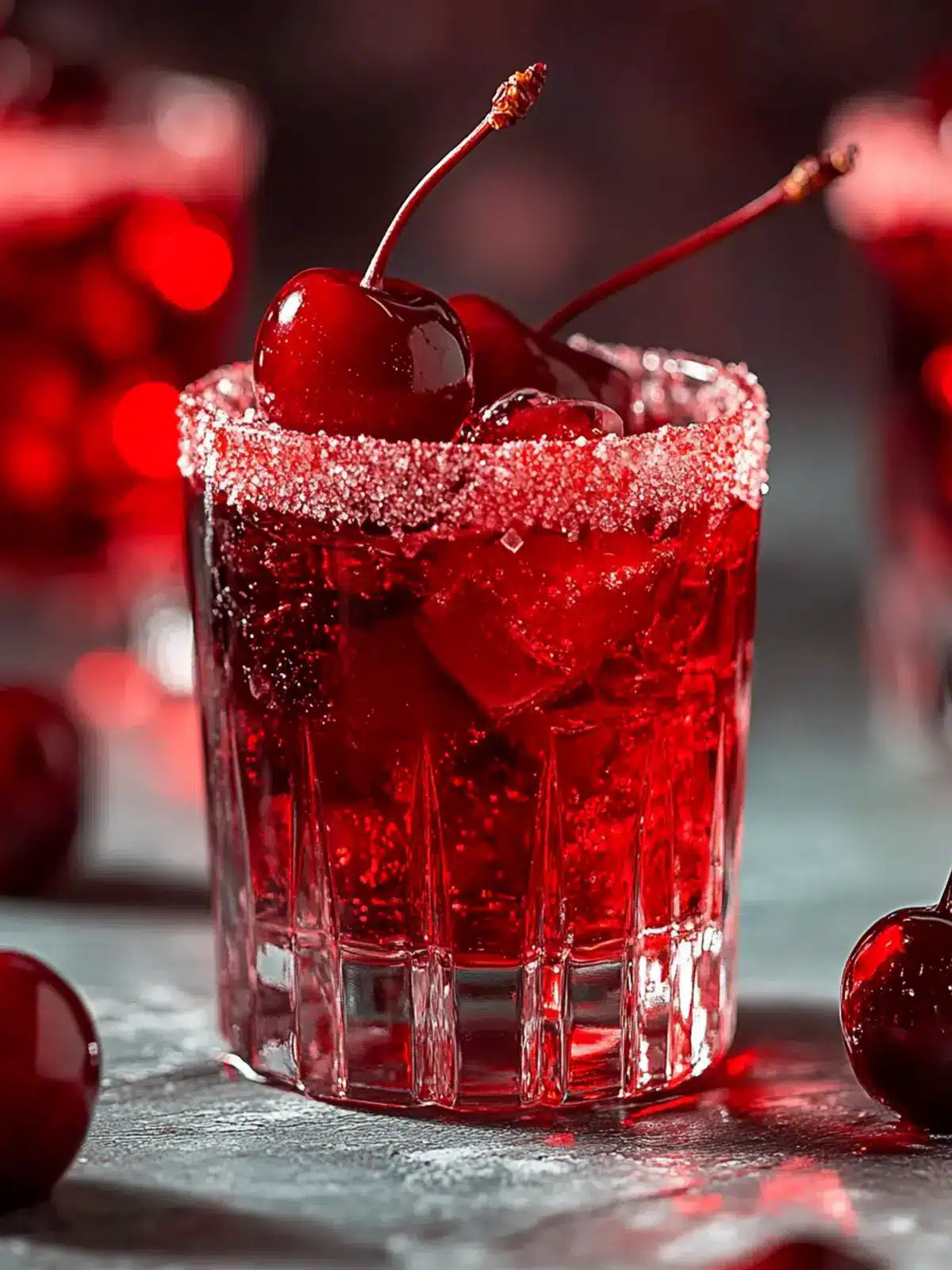 Twisted Cherry Shots that Sparkle