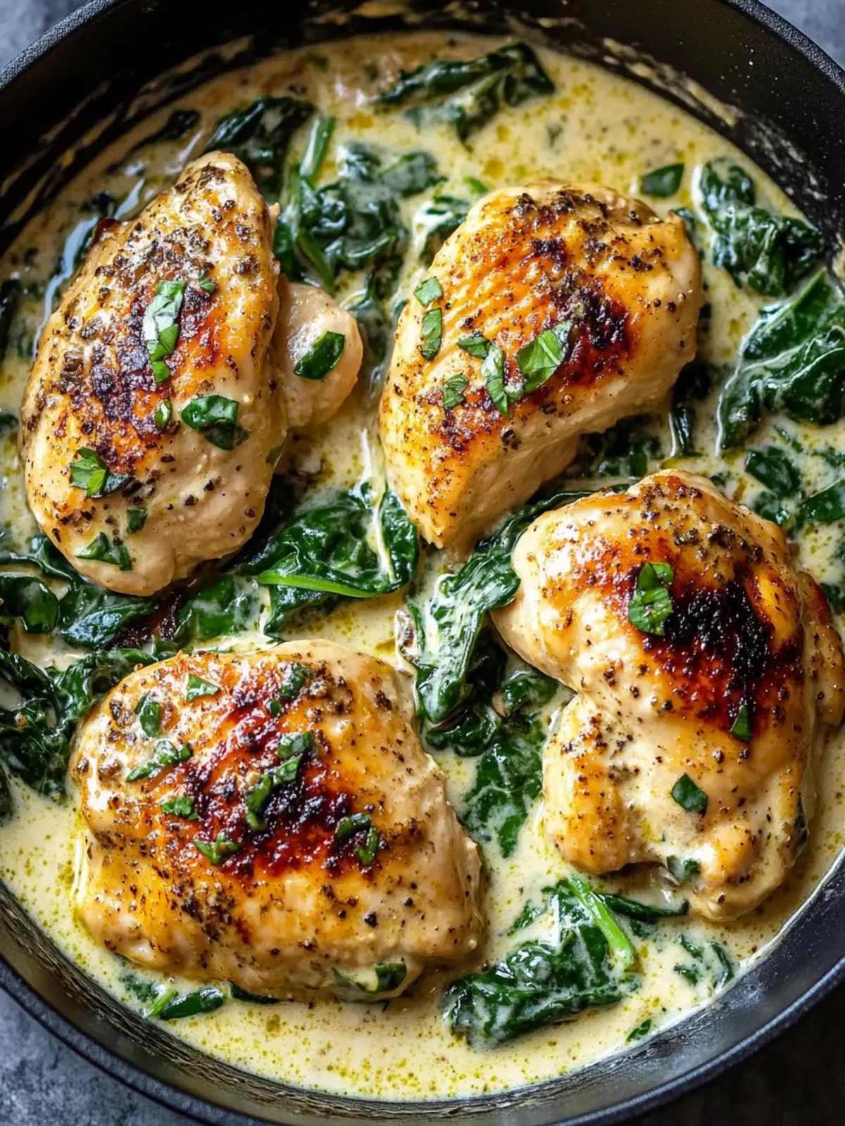 Keto Creamy Chicken with Spinach