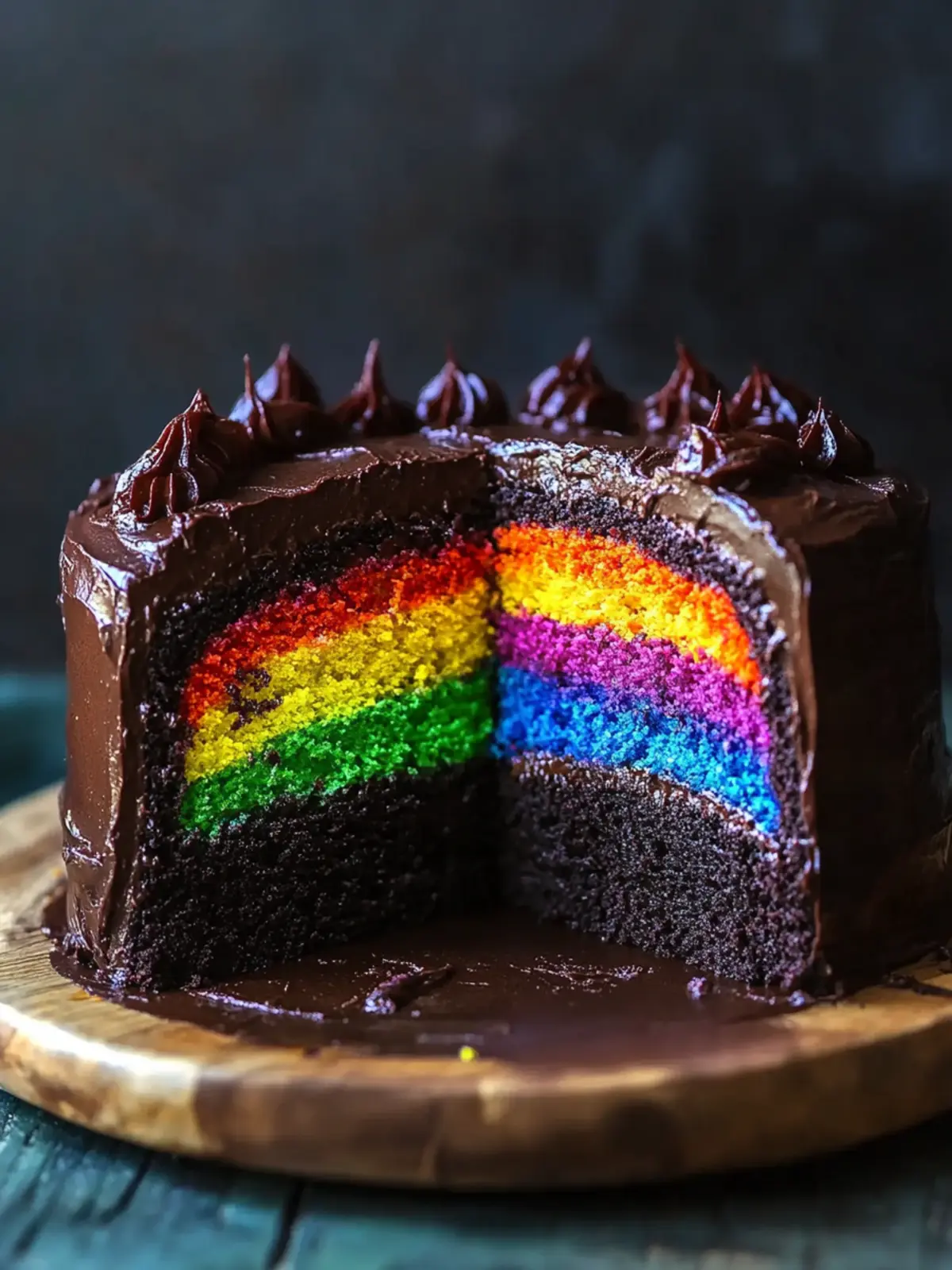 Chocolate Rainbow Cake