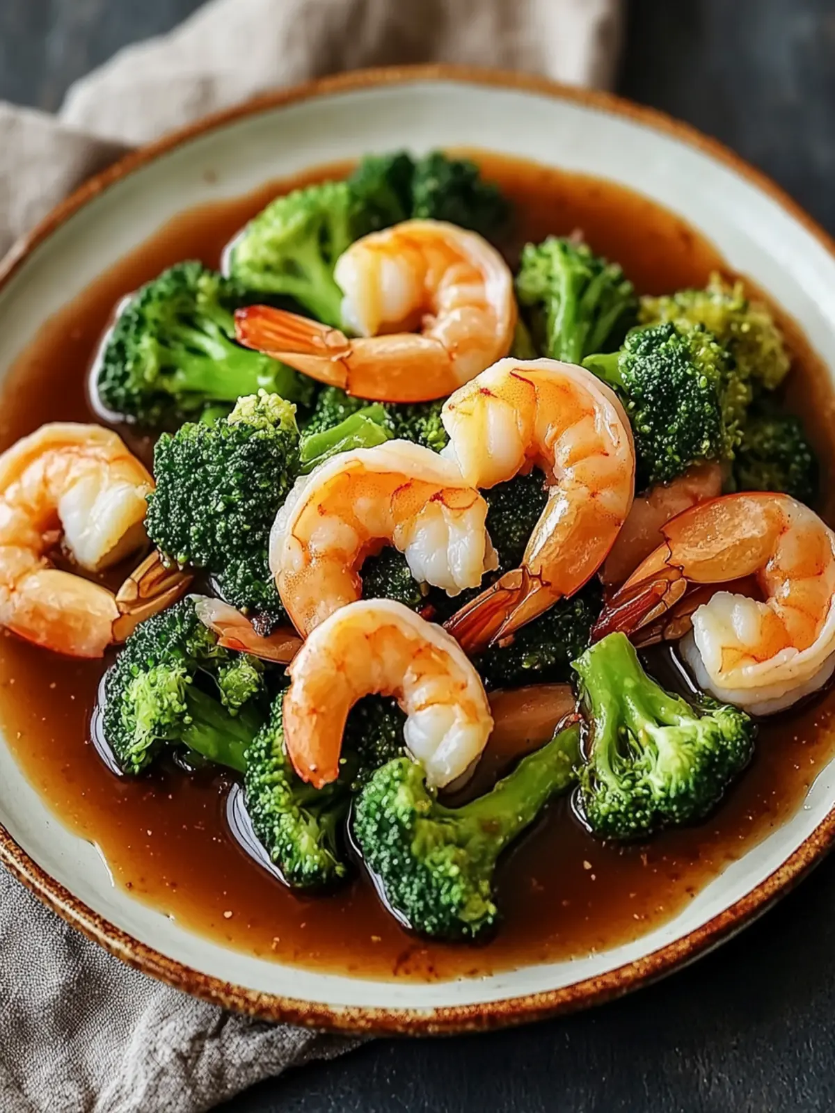 Shrimp and Broccoli with Brown Sauce