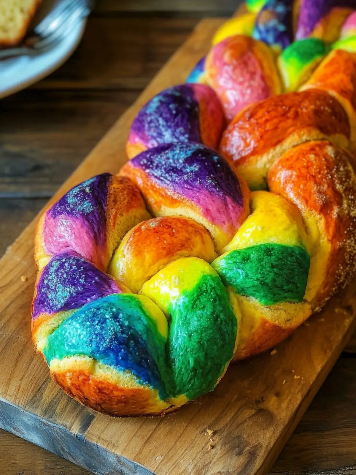 Rainbow Challah Bread
