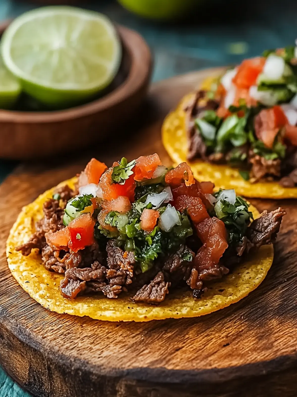 Mexican Tostadas de Carne Asada