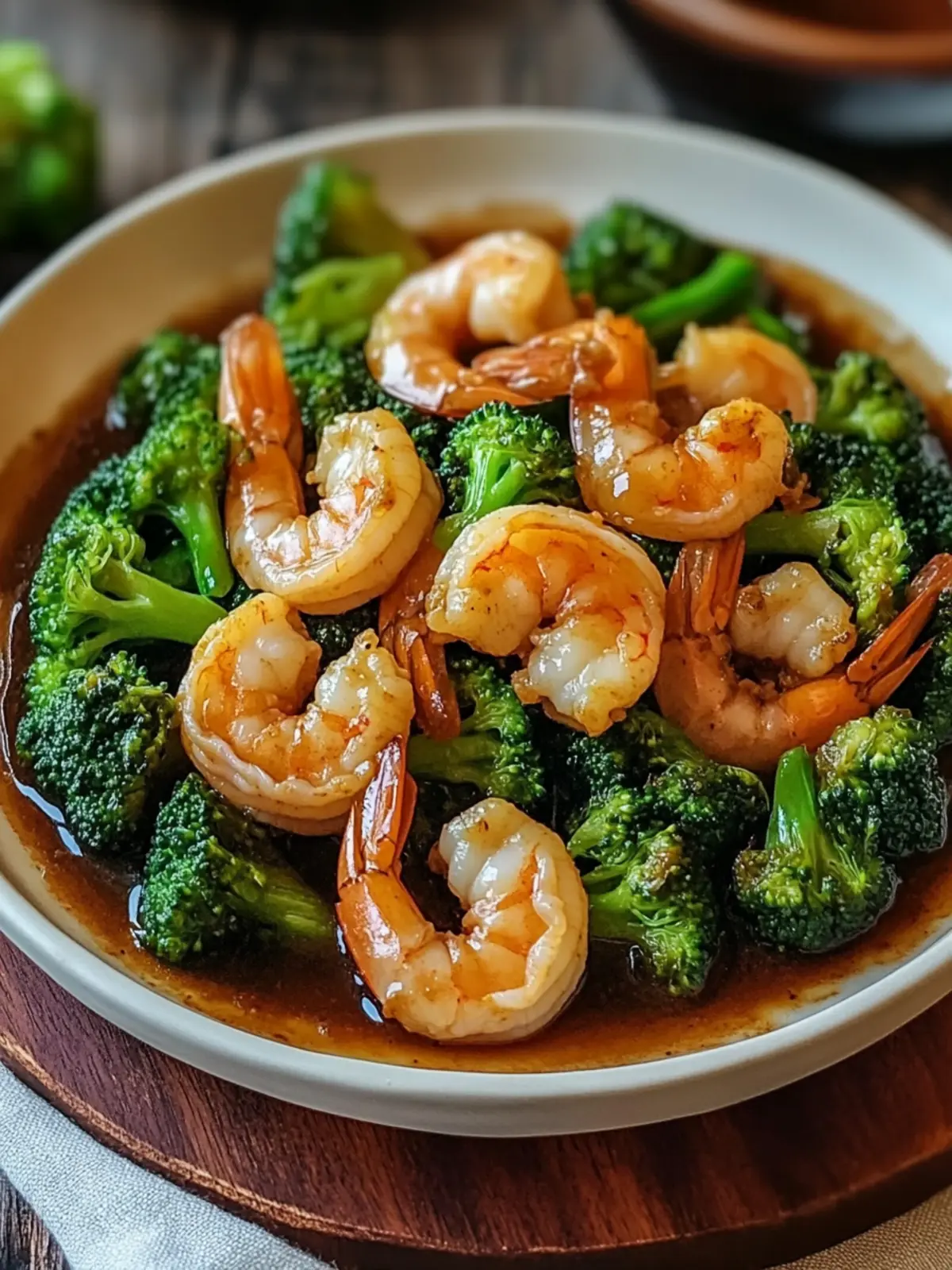 Shrimp and Broccoli with Brown Sauce