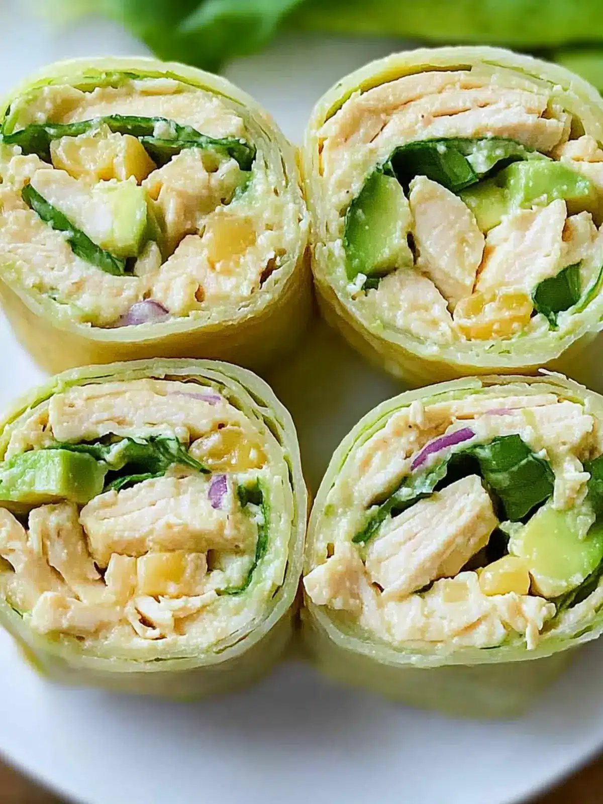 Chicken Avocado Salad Roll Ups