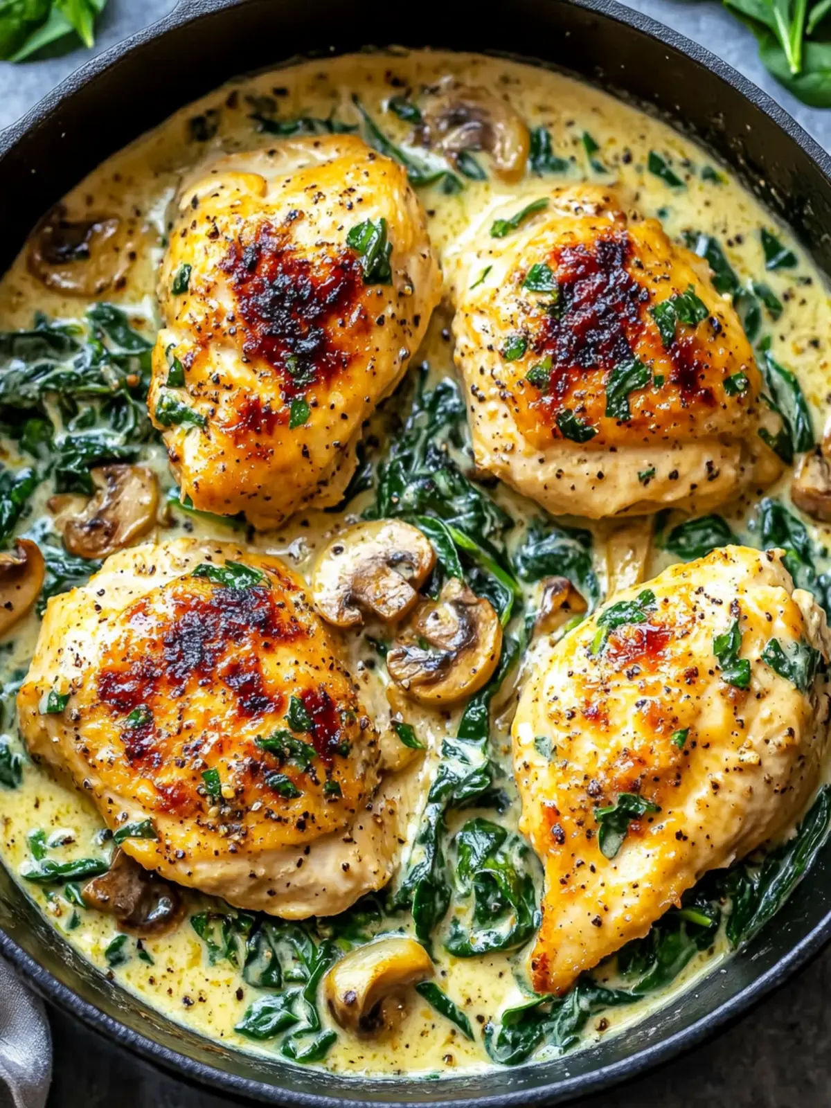 Keto Creamy Chicken with Spinach