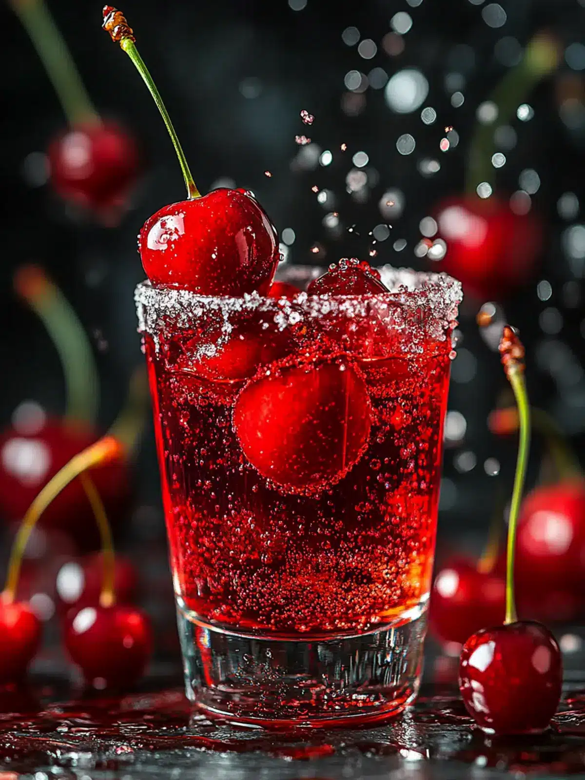 Twisted Cherry Shots that Sparkle