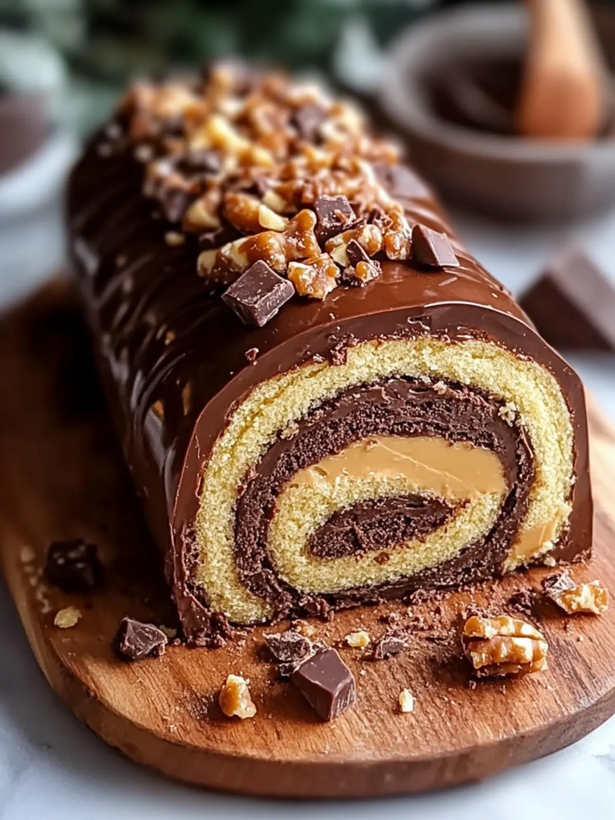 Peanut Butter Cup Chocolate Roll