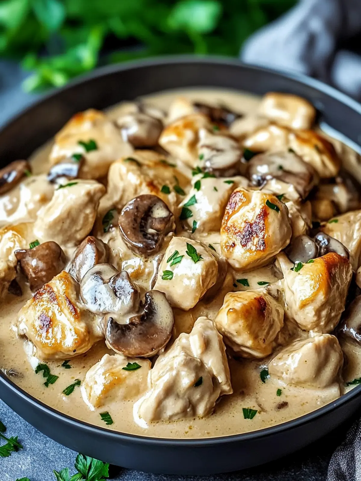 Creamy Chicken Stroganoff