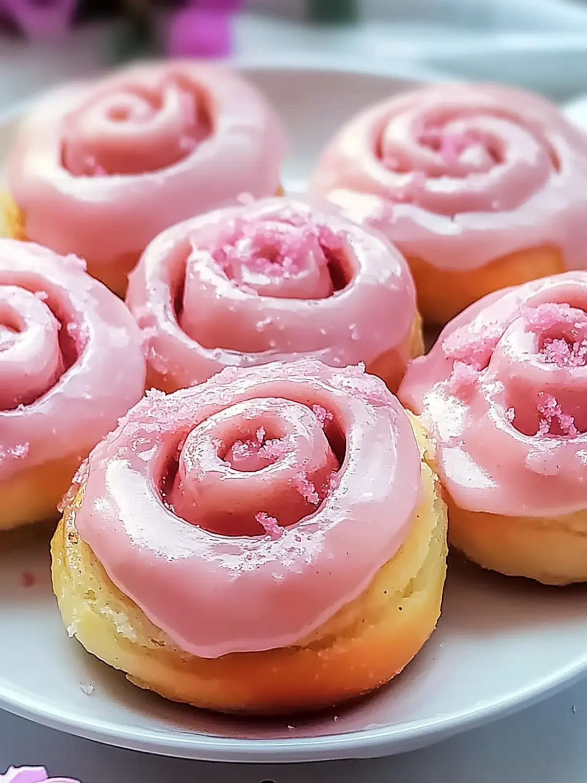 Delicious Pink Cinnamon Rolls