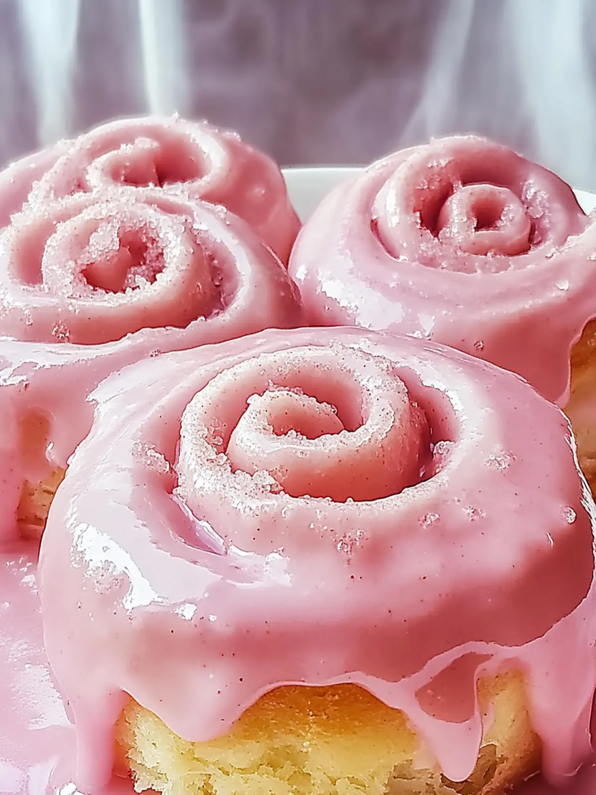 Delicious Pink Cinnamon Rolls