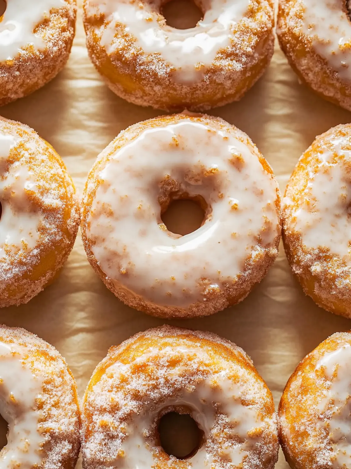 Coffee Cake Donuts with Vanilla Glaze