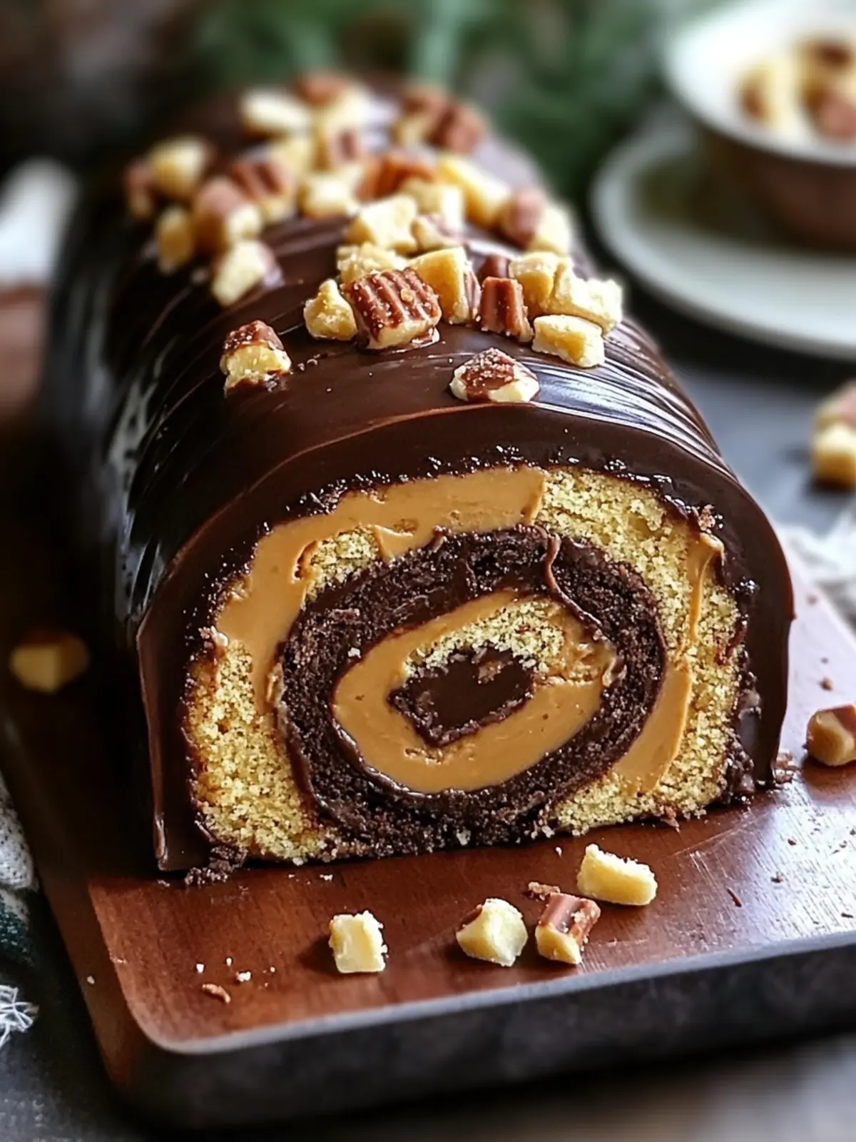 Peanut Butter Cup Chocolate Roll