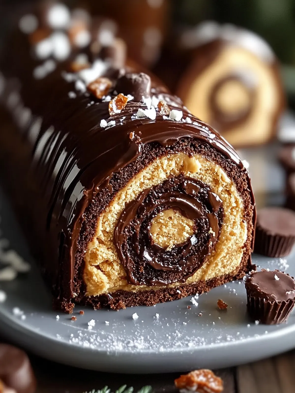 Peanut Butter Cup Chocolate Roll