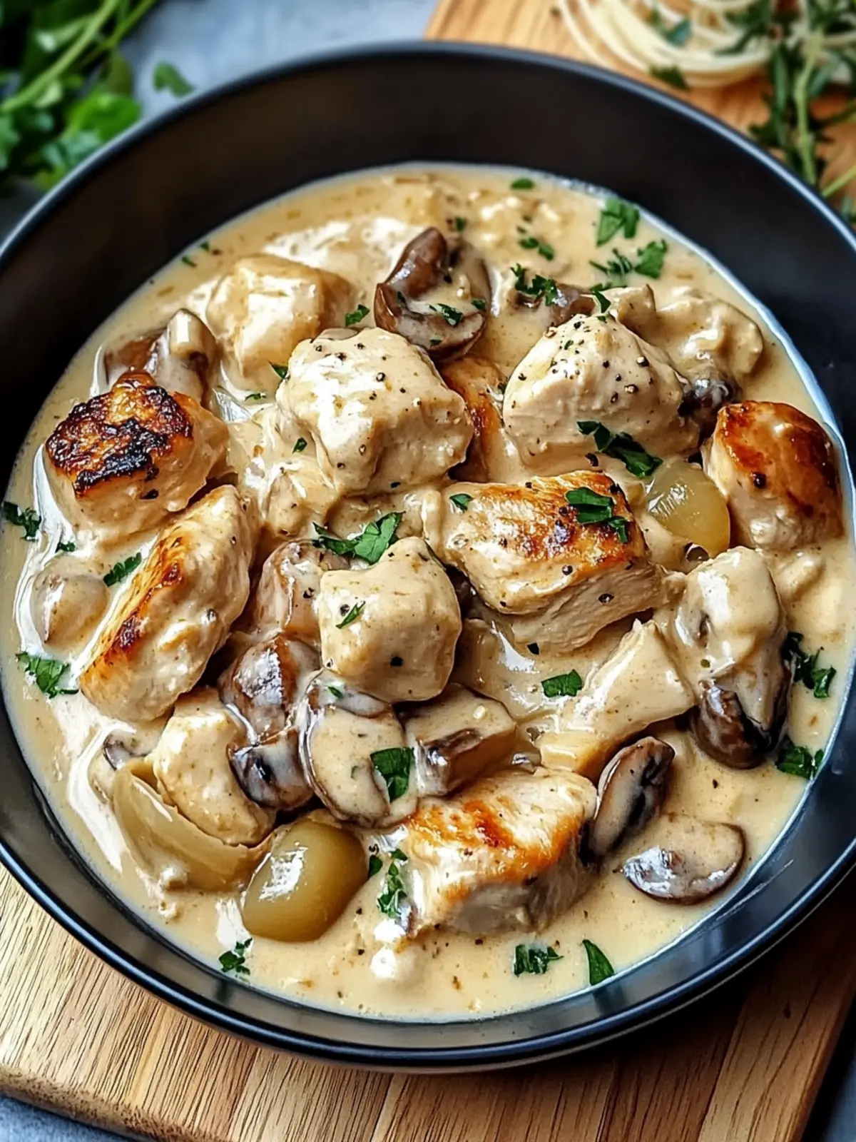 Creamy Chicken Stroganoff