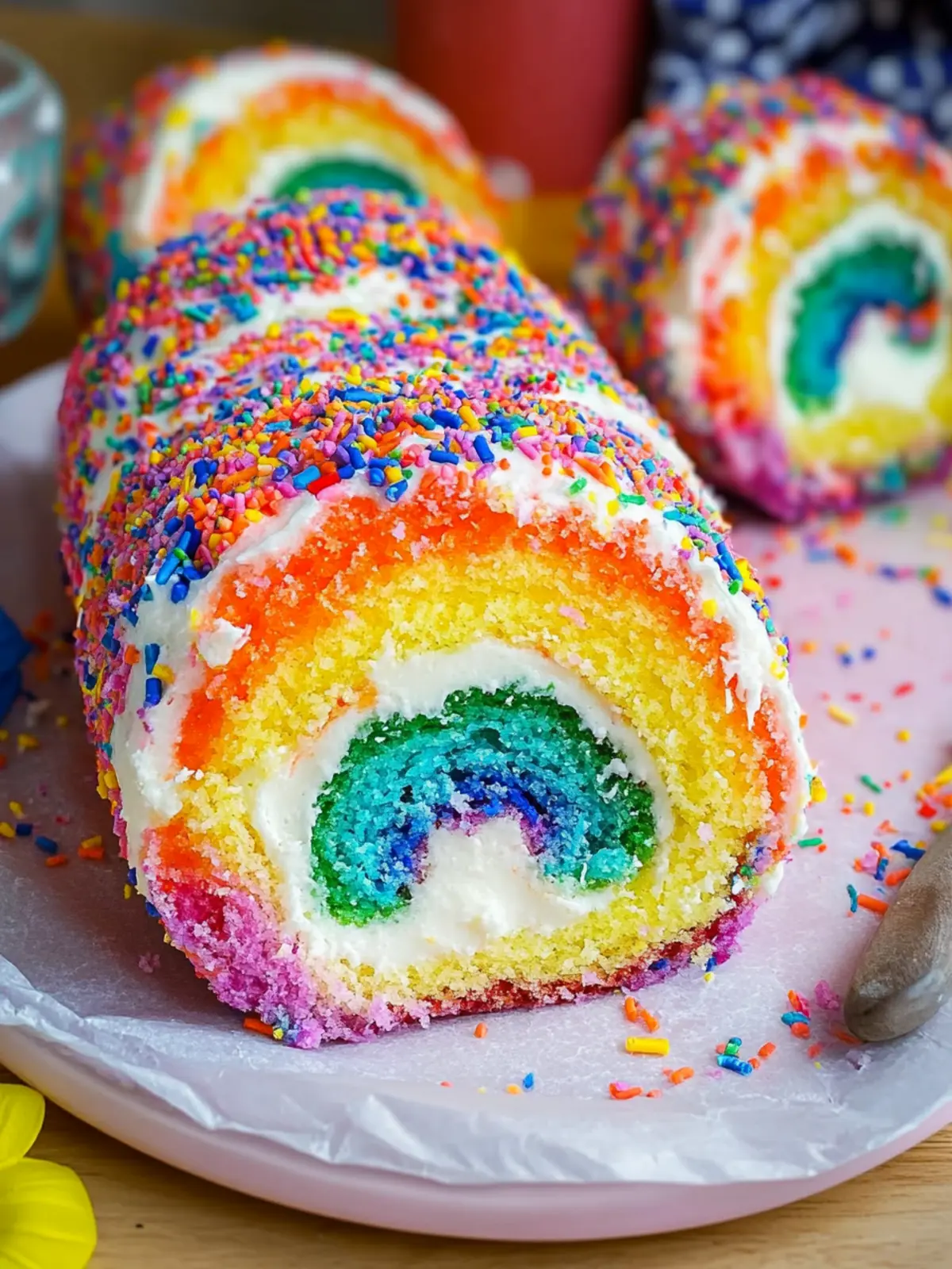 Rainbow Cake Roll