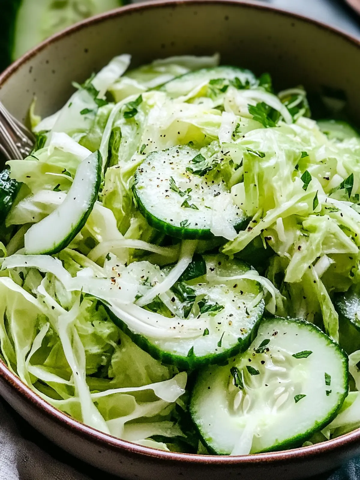 Crunchy Green Cabbage Cucumber Salad