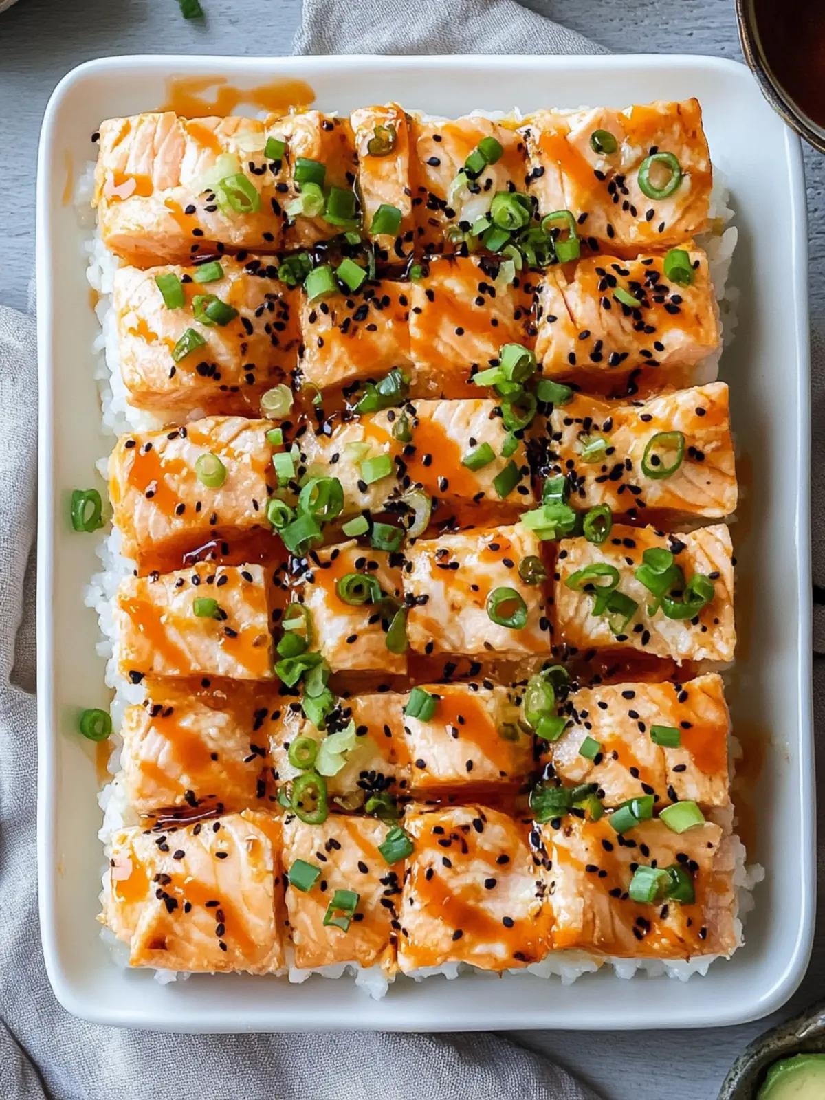 Easy Spicy Salmon Sushi Bake