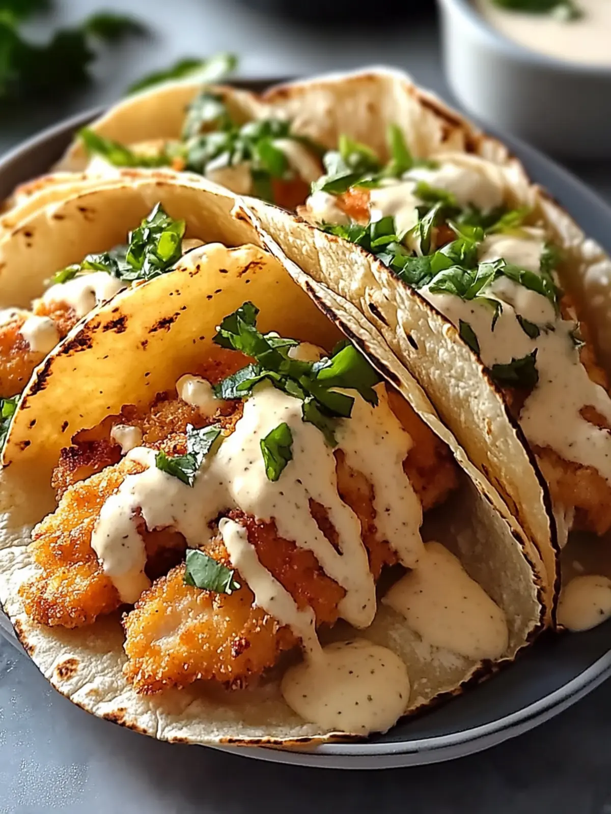 Crispy Chicken Alfredo Tacos