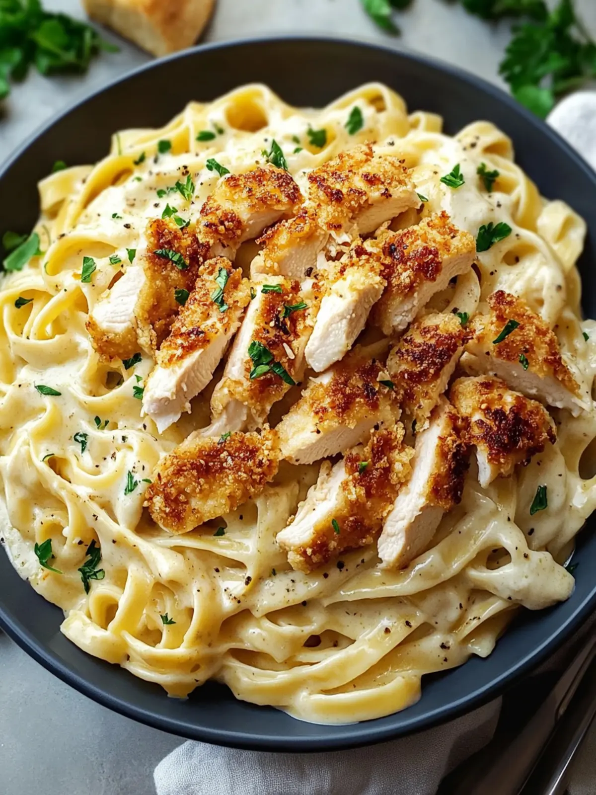 Best Crispy Chicken Fettuccine Alfredo