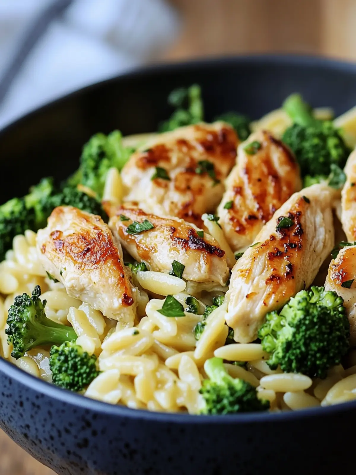 Cheesy Chicken Broccoli Orzo