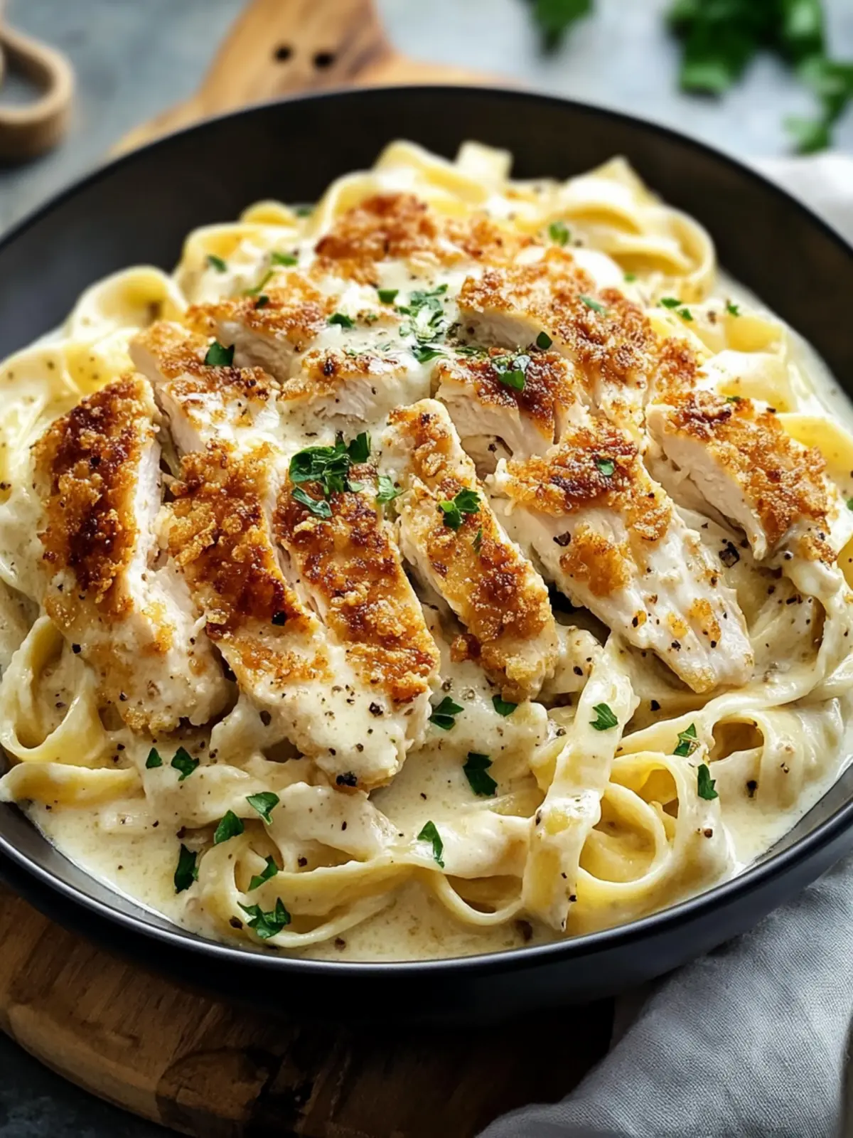Best Crispy Chicken Fettuccine Alfredo