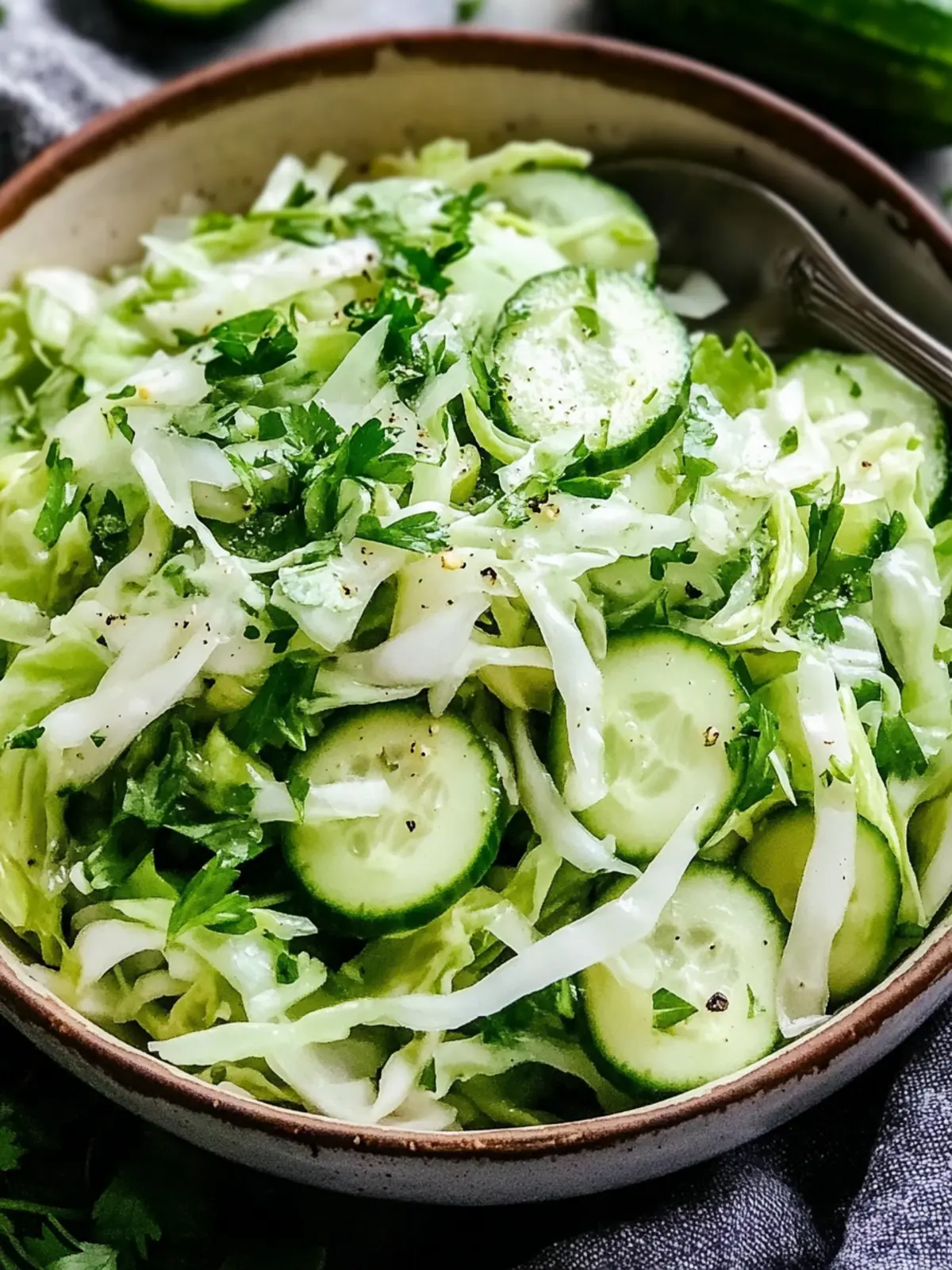 Crunchy Green Cabbage Cucumber Salad