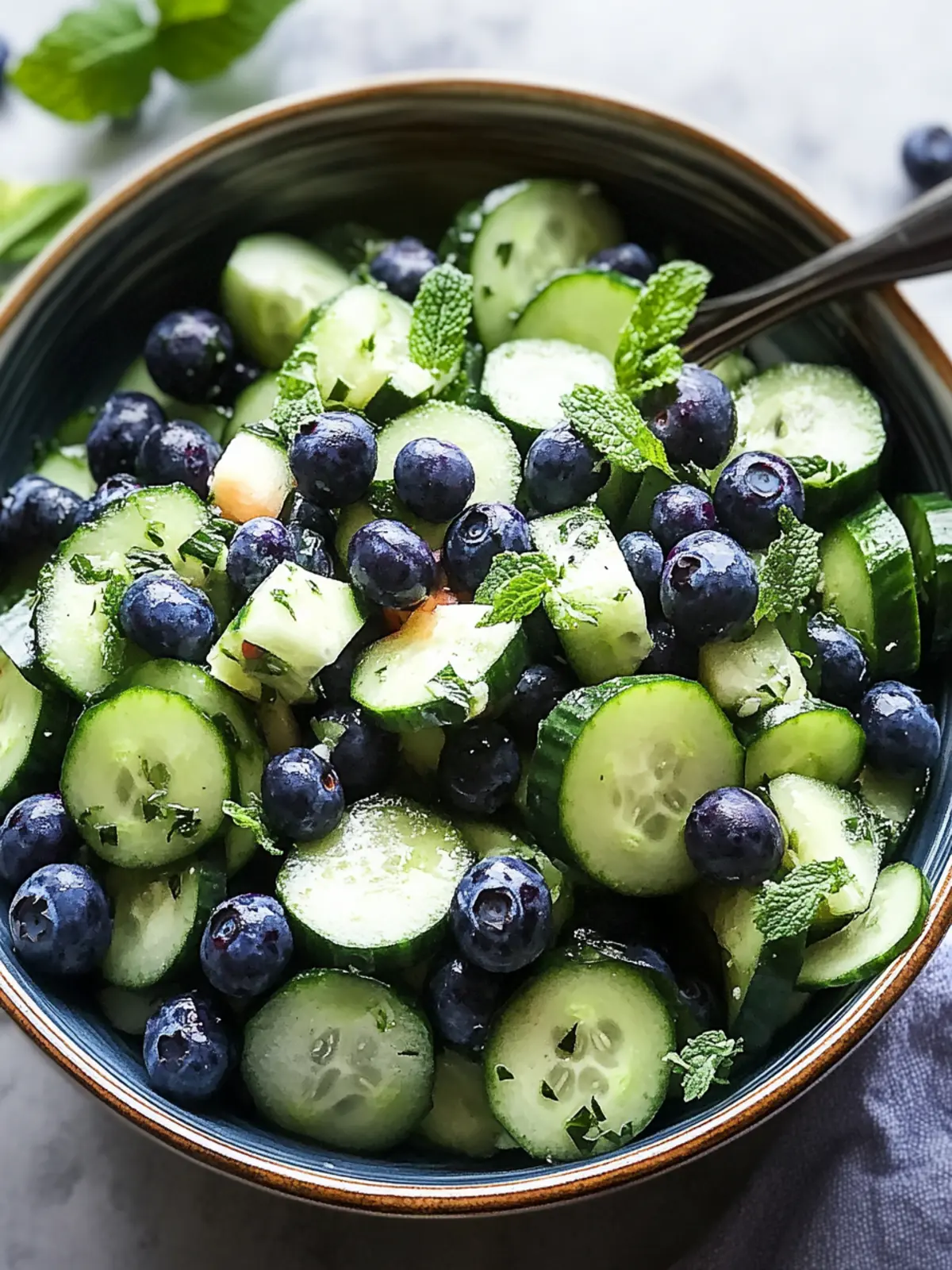 Fresh Cucumber Blueberry Salad