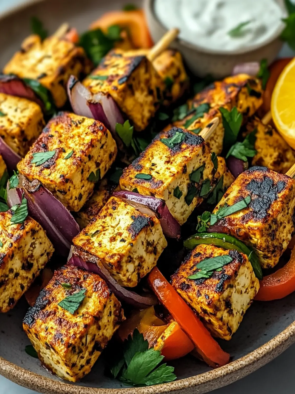 Savory Middle Eastern Tofu Kebabs