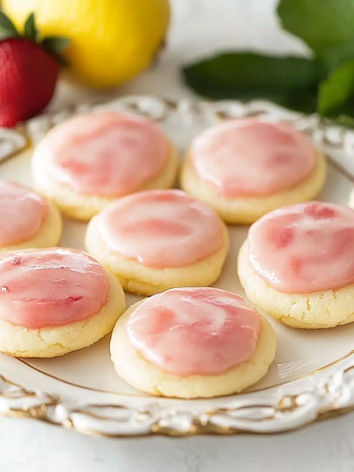 Strawberry Lemonade Meltaway Cookies