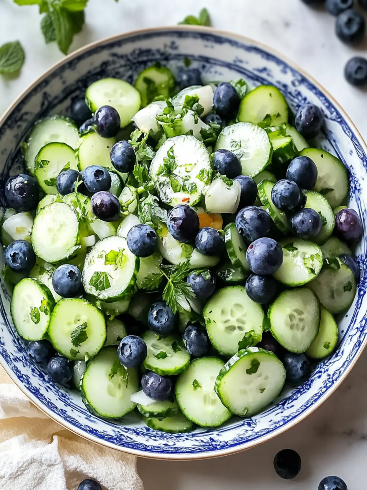 Fresh Cucumber Blueberry Salad