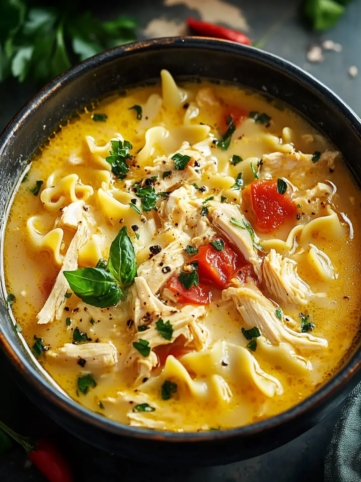 Irresistible Chicken Lasagna Soup
