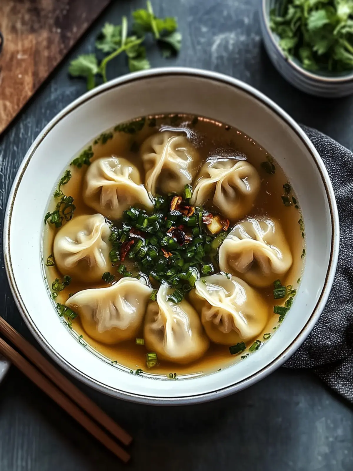 Comforting Chinese Dumpling Soup