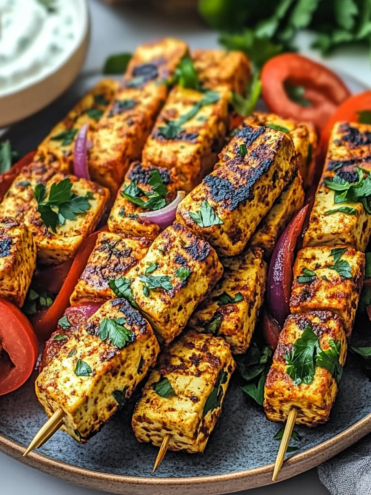 Savory Middle Eastern Tofu Kebabs