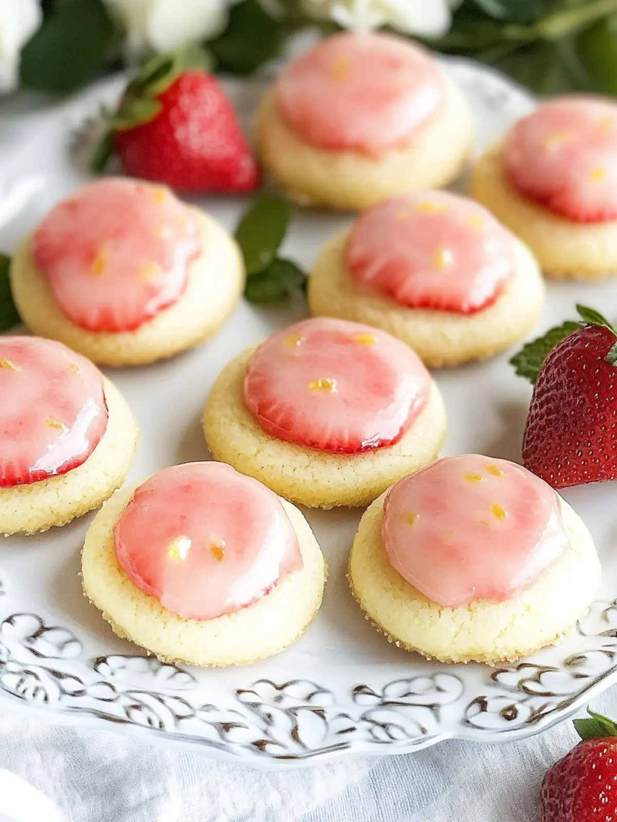 Strawberry Lemonade Meltaway Cookies