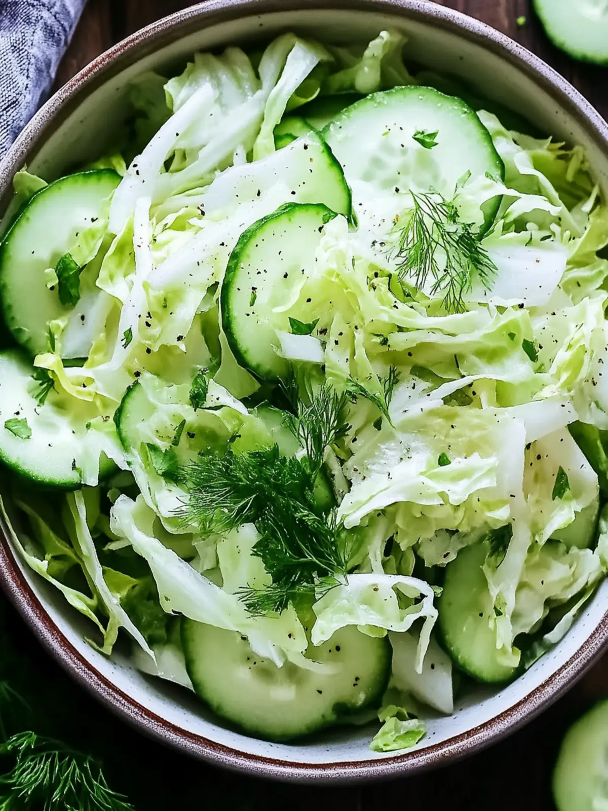 Crunchy Green Cabbage Cucumber Salad