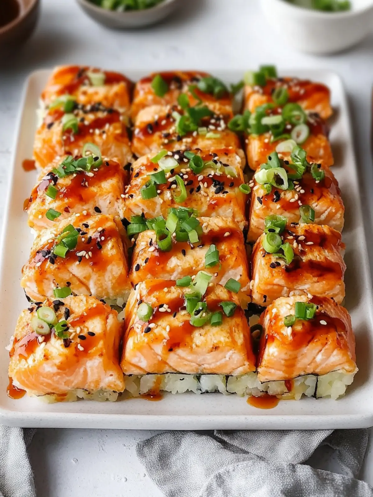 Easy Spicy Salmon Sushi Bake