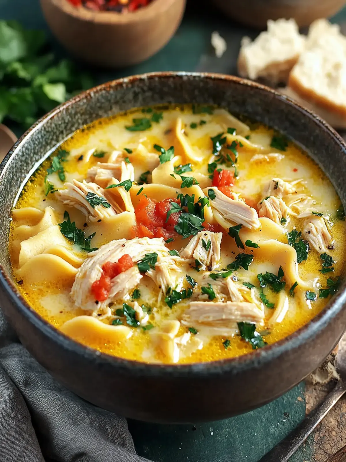 Irresistible Chicken Lasagna Soup