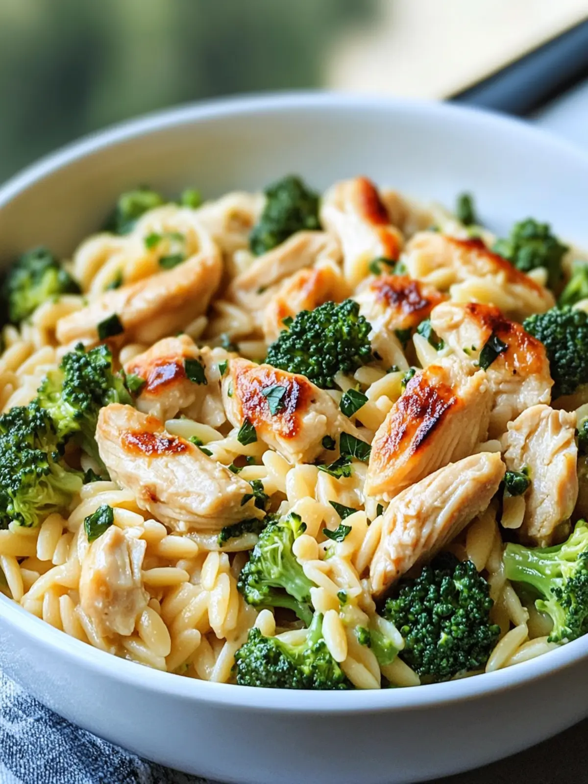 Cheesy Chicken Broccoli Orzo