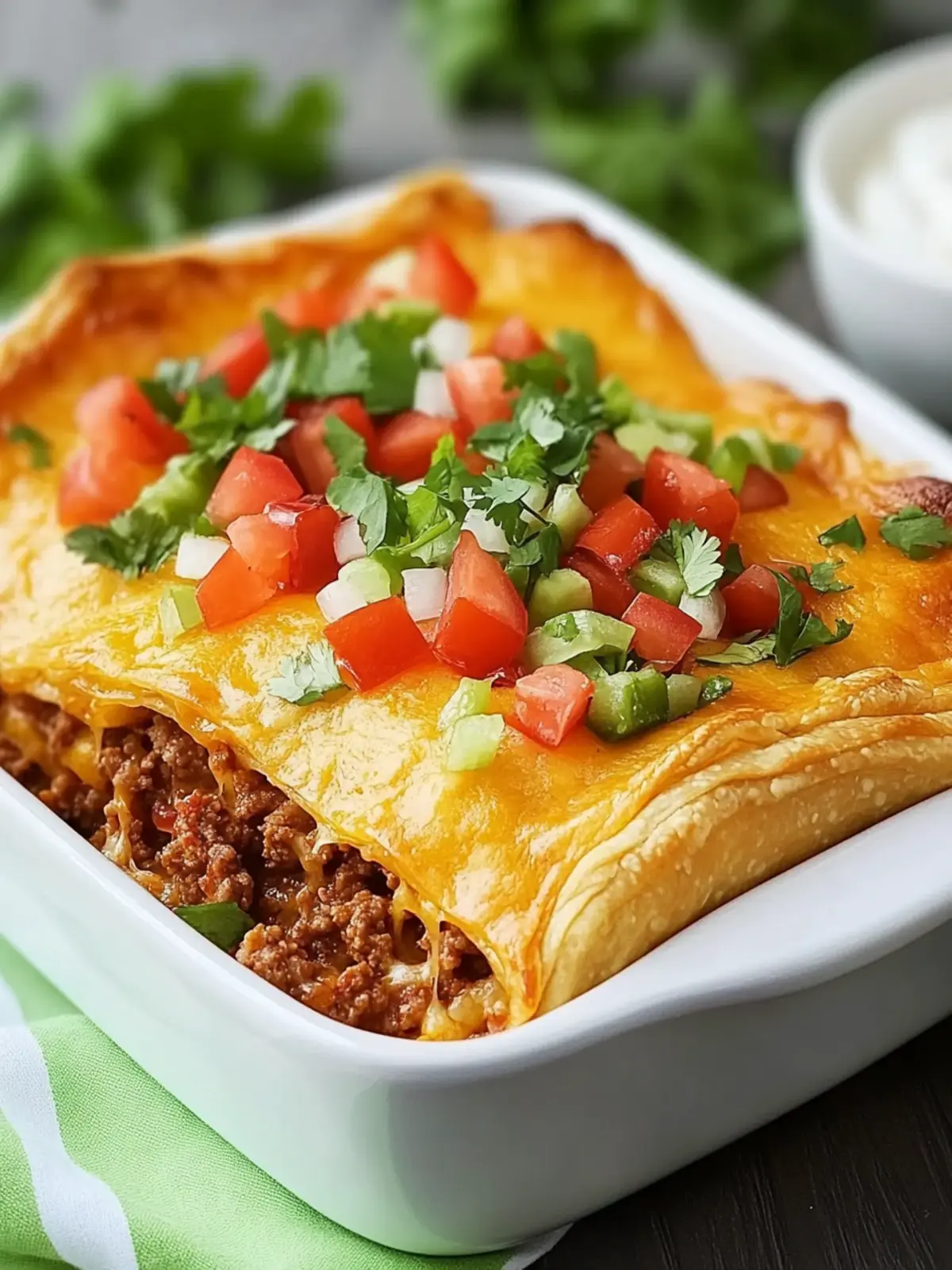 Ground Beef Crescent Roll Taco Bake