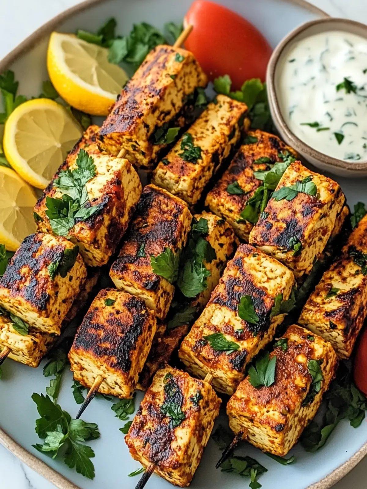 Savory Middle Eastern Tofu Kebabs