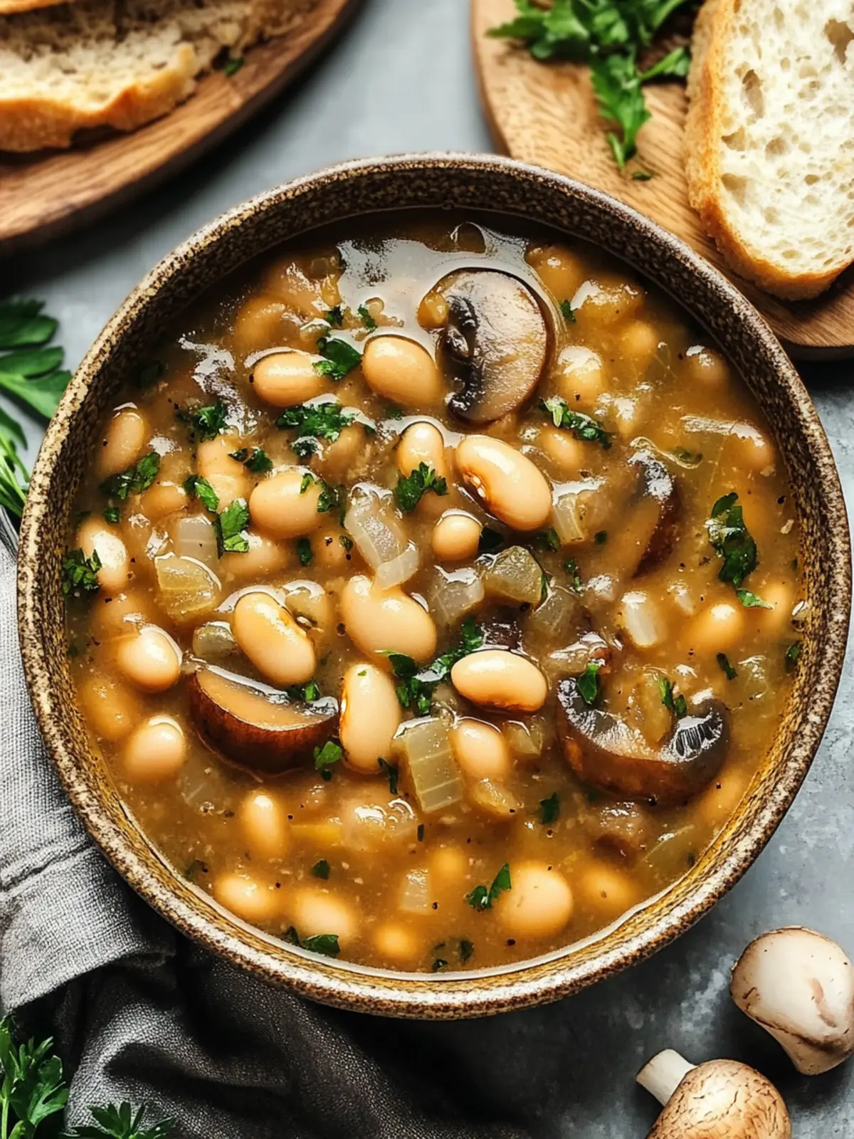 Cozy White Bean Mushroom Stew