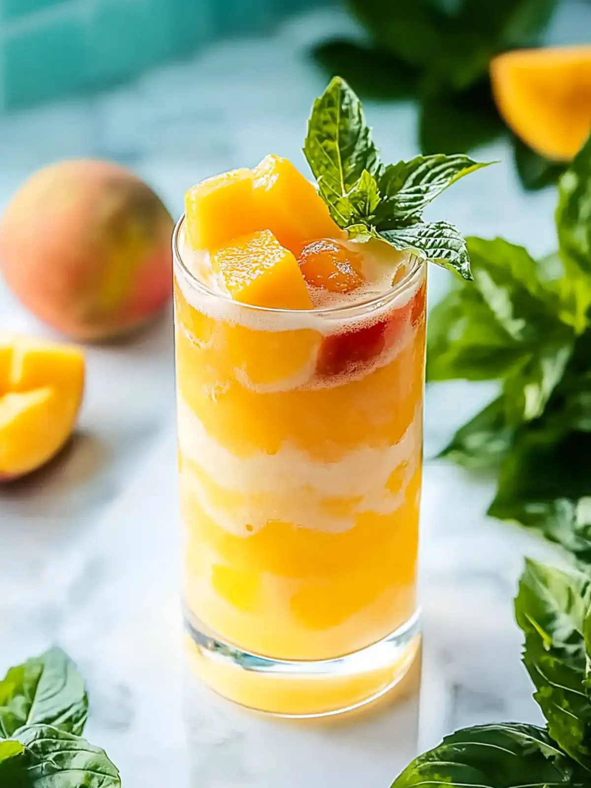 Frothy Mango Rum Swizzle